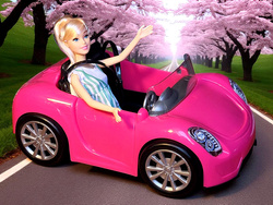 AUTO RÓŻOWY KABRIOLET SAMOCHÓD ZABAWKA DLA LALEK LALKI BEAUTY ZESTAW +LALKA