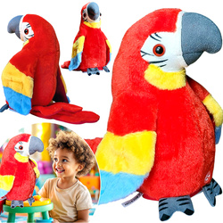 GADAJĄCA PAPUGA ARA ZABAWKA PLUSZOWA MÓWI POWTARZA INTERAKTYWNA MASKOTKA