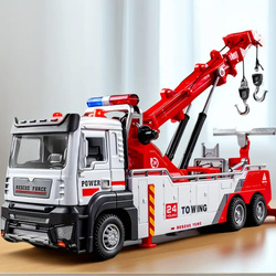 CIĘŻARÓWKA Z DŹWIGIEM METALOWY MODEL AUTA AUTO LAWETA POMOC DROGOWA DŹWIG