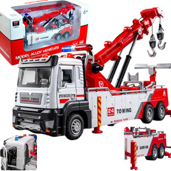 CIĘŻARÓWKA Z DŹWIGIEM METALOWY MODEL AUTA AUTO LAWETA POMOC DROGOWA DŹWIG