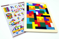 DREWNIANE KLOCKI TETRIS UKŁADANKA MONTESORI MONTESSORI PUZZLE