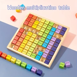 TABLICZKA MNOŻENIA DREWNIANA KLOCKI TABLICA DO NAUKI MATEMATYKA DLA DZIECI