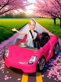 AUTO RÓŻOWY KABRIOLET SAMOCHÓD ZABAWKA DLA LALEK LALKI BEAUTY ZESTAW +LALKA