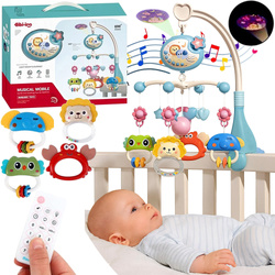 DZIECIĘCA KARUZELA DO ŁÓŻECZKA KARUZELKA Z PROJEKTOR LED POZYTYWKA NA PILOT