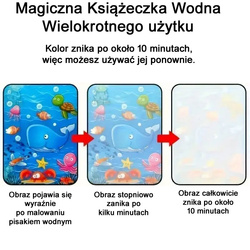 KOLOROWANKA MALOWANKA Z PISAKIEM WODNYM NA WODĘ KSIĄŻECZKA WODNA MALOWANIA