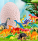SKAMIELINA JUMBO JAJKO DINOZAURA Z 12 FIGURKAMI WYKOPALISKA MAŁY ARCHEOLOG