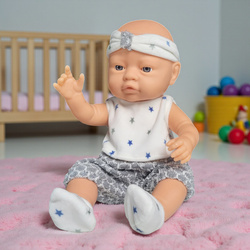 LALKA BOBAS CHŁOPCZYK 42 CM REALISTYCZNY STRÓJ SPORTOWY BUTELKA SMOCZEK