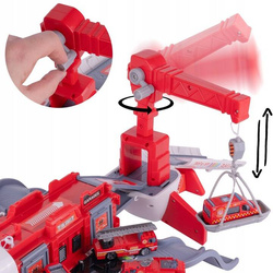 SAMOLOT ROZKŁADANY DUŻY PARKING DŹWIG 4X SAMOCHODY STRAŻ POŻARNA LOTNISKO