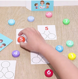 GRA Z KARTAMI DO NAUKI LICZENIA DODAWANIE ODEJMOWANIE DLA DZIECI MONTESSORI