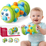 ZABAWKA SENSORYCZNA GĄSIENICA DLA NIEMOWLAKA PISZCZAŁKA GRZECHOTKA LUSTERKO