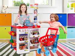 SUPERMARKET DUZY SKLEP DLA DZIECI KASA SKANER KOSZYK WÓZEK ZAKUPOWY