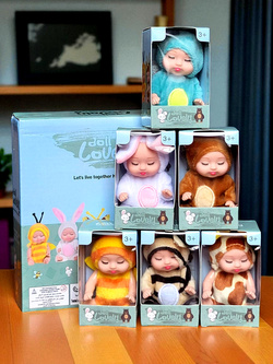 UROCZY ZESTAW 6 MINI LALEK W UBRANKACH ZWIERZĄT PREZENT DLA DZIEWCZYNEK