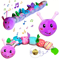 MUZYCZNA GĄSIENICA ZABAWKA SENSORYCZNA DLA NIEMOWLĄT DZWONEK I GRYZAK