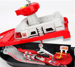 Statek Łódź Ratownicza Straż Pożarna Zabawka Helikopter Auta Tor Zestaw XXL