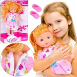 LALKA DIANA ZŁOTOWŁOSA 26 CM DŁUGIE WŁOSY DO CZESANIA RÓŻOWA SUKIENKA