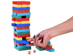 Gra Jenga Chwiejąca się wieża kolorowe klocki GR0627