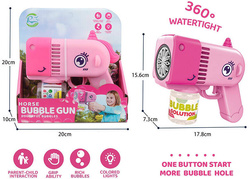 ROZOWY Pistolet JEDNOROZEC do Robienia Baniek NA BAŃKI MYDLANE AUTOMAT PŁYN