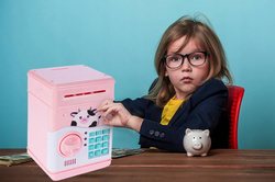 SKARBONKA SEJF ŚWINKA BANK NA BANKNOTY MONETY KOD ZABAWKA DLA DZIECI RÓŻOWA