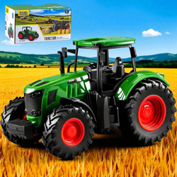 TRAKTOR CIĄGNIK ZABAWKA DLA DZIECI CHŁOPCA ZIELONY ROLNICZY GUMOWE KOŁA HAK