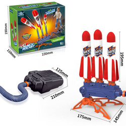 WYRZUTNIA PISTOLET rakiet piankowych z POMPKA ZESTAW 2w1 Zabawka DLA DZIECI