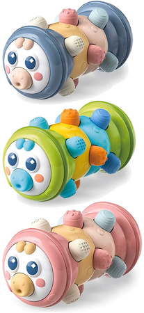 ZABAWKA SENSORYCZNA GĄSIENICA DLA NIEMOWLAKA PISZCZAŁKA GRZECHOTKA LUSTERKO