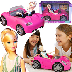 AUTO RÓŻOWY KABRIOLET SAMOCHÓD ZABAWKA DLA LALEK LALKI BEAUTY ZESTAW +LALKA