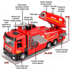 Metalowa Straż Pożarna Samochód Strażacki Zabawka Wóz Strażacki Dla Dzieci 