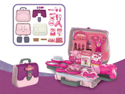 SALON PIĘKNOŚCI KUFEREK ZESTAW W WALIZCE TOREBKA I PASEK DLA DZIECI 24 EL.