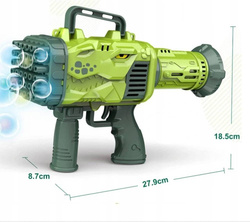 BAZOOKA do Robienia Baniek Pistolet NA BAŃKI AUTOMAT MASZYNA Baterie + PŁYN