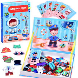 KSIĄŻKA MAGNETYCZNA ZAWODY UKŁADANKA ZABAWKA NA PREZENT DLA DZIECI CHŁOPCA