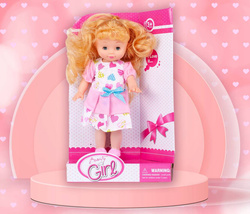 LALKA DIANA ZŁOTOWŁOSA 26 CM DŁUGIE WŁOSY DO CZESANIA RÓŻOWA SUKIENKA