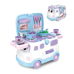 JEŹDZIK ZESTAW 3W1 ZABAWKA AUTO KUCHNIA I GARNKI NA PREZENT DLA DZIECI