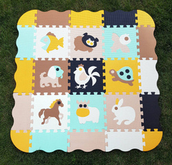 MATA PIANKOWA EVA PUZZLE ZWIERZĘTA GRUBA SKŁADANA PODŁOGOWA DLA DZIECKA XXL