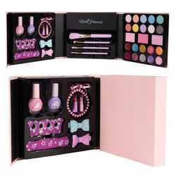 KOSMETYKI DO MAKIJAŻU MALOWIDŁA DLA DZIECI W ROZKŁADANYM PUDEŁKU LAKIERY