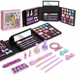 KOSMETYKI DO MAKIJAŻU MALOWIDŁA DLA DZIECI W ROZKŁADANYM PUDEŁKU LAKIERY