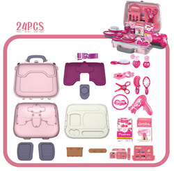 SALON PIĘKNOŚCI KUFEREK ZESTAW W WALIZCE TOREBKA I PASEK DLA DZIECI 24 EL.