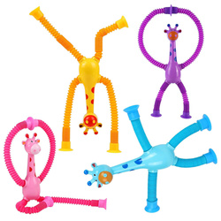 SENSORYCZNA ŻYRAFA LED ROZCIĄGAJĄCE RURKI SENSORYCZNE PRZYSSAWKI DO ZABAWY