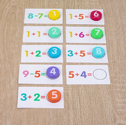 GRA Z KARTAMI DO NAUKI LICZENIA DODAWANIE ODEJMOWANIE DLA DZIECI MONTESSORI