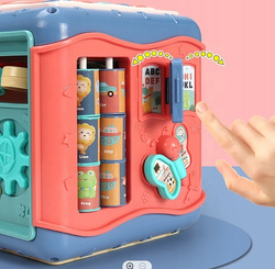 MULTI KOSTKA ZABAWKA SENSORYCZNA SORTER KLOCKI ZEGAR PREZENT DLA DZIECKA