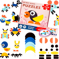 MOZAIKA UKŁADANKA ZWIERZĘTA ZABAWKA PUZZLE MONTESSORI DLA DZIECI NA PREZENT