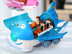 OTWIERANY Samolot pasażerski INTERAKTYWNY + Figurki DŹWIĘK ŚWIATŁO I NAPĘD