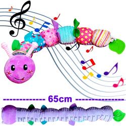 MUZYCZNA GĄSIENICA ZABAWKA SENSORYCZNA DLA NIEMOWLĄT DZWONEK I GRYZAK