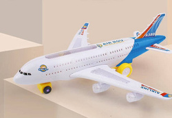 SAMOLOT PASAŻERSKI JEŹDZI GRA ŚWIECI DŹWIĘK zabawka DUŻY 45 A380 diody LED