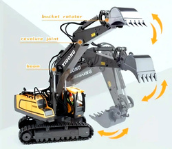 KOPARKA RC ZABAWKA NA GĄSIENICACH STEROWANA PILOT 2,4GHZ DLA DZIECI CHŁOPCA