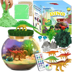 TERRARIUM KULA Z DINOZAURAMI ZESTAW LAMPKA NOCNA LED NA PILOT DLA DZIECI