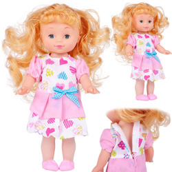 LALKA DIANA ZŁOTOWŁOSA 26 CM DŁUGIE WŁOSY DO CZESANIA RÓŻOWA SUKIENKA