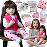 LALKA BOBAS 55cm JAK ŻYWA REALISTYCZNA LALKA REBORN Z WŁOSAMI I AKCESORIAMI