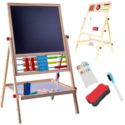 TABLICA DWUSTRONNA EDUKACYJNA MAGNETYCZNA I KREDOWA DLA DZIECI Z AKCESORIA