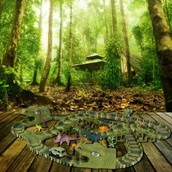 MEGA TOR WYŚCIGOWY XXXL DINOZAUR DINO PARK 240 el.