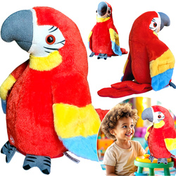 GADAJĄCA PAPUGA ARA ZABAWKA PLUSZOWA MÓWI POWTARZA INTERAKTYWNA MASKOTKA